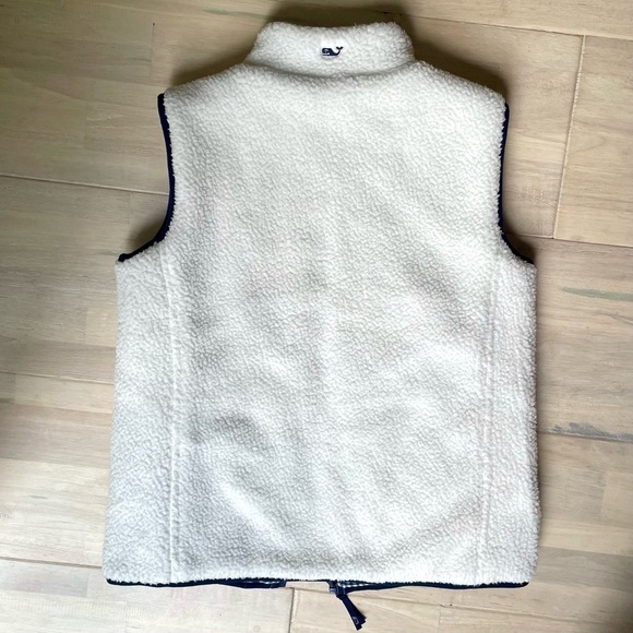 VINEYARD VINES KIDS REVERSIBLE VEST Medium 10/12 Navy White - Picture 8 of 10